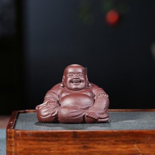 《彌勒佛禪意擺件》宜興紫砂壺民間藝人手工紫泥壺茶具泡茶壺 《彌勒佛禪意擺件》宜興紫砂壺民間藝人手工紫泥壺茶具泡茶壺